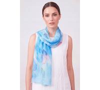 Vellin Women's Watercolour Heart Print Scarf in Blue