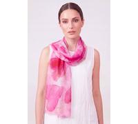 Vellin Women's Watercolour Heart Print Scarf in Fuchsia