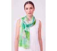 Vellin Women's Watercolour Heart Print Scarf in Green