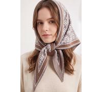 Vellin Women's Women's Reversible Floral Geo Triangle Scarf in Khaki Vellin Khaki One Size