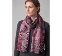 Vellin Women'sAbstract Floral Print Lightweight Scarf with Frayed Edges in Maroon Vellin Maroon One Size