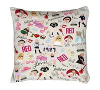 Vellivar Beige Cushion Covers 45 x 45 cm Throw Pillow Case 1989 Square Pillowcase Decorative Pillows Cushion Cover Gifts Merchandise Music Lover Presents Merch Stuff
