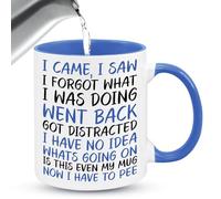Vellivar Funny Mugs, I Came I Saw I Forgot Mug, Quirky Gifts for Women Funny Mugs for Men Novelty Mug Retirement Gifts Birthday Christmas Funny Gift Mug Coffee Cup Ceramic Tea Mug 350ml Blue