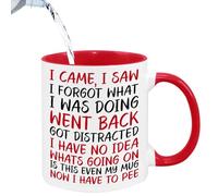 Vellivar Funny Mugs, I Came I Saw I Forgot Mug, Quirky Gifts for Women Leaving Gifts for Men Novelty Mug Retirement Gift Birthday Christmas Funny Gift Mug Coffee Cup Ceramic Tea Mug 350ml Red