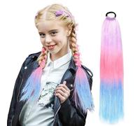 Vellivar Hair Extensions for Braiding Hair Extensions, 1 Pack, 9 Braids of Color Gradient Mermaid Hair, Jumbo Braids Hair Extension High Temperature Fiber, Crazy Hair Day for young Girls Women