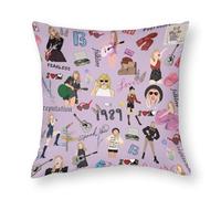 Vellivar Purple Cushion Covers 45 x 45 cm Throw Pillow Case 1989 Square Pillowcase Decorative Pillows Cushion Cover Gifts Merchandise Music Lover Presents Merch Stuff