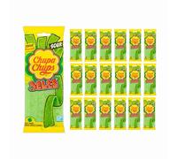 Vellomart Chuppa Chupps Belts 18 x 90g - Green Apple, Strawberry & Mix Flavour - Fruity Sour Candy Strips - Bulk Value Pack (Green Apple)