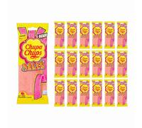 Vellomart Chuppa Chupps Belts 18 x 90g - Green Apple, Strawberry & Mix Flavour - Fruity Sour Candy Strips - Bulk Value Pack (Strawberry)