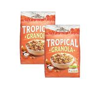 Vellomart Crownfield Tropical Granola 1Kg x 2 - Crunchy High-Fibre Breakfast Cereal with Exotic Fruits, Healthy Energy Boost, Perfect Morning Snack Pack
