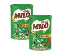 Vellomart Milo Instant Chocolate Drink Ghana 2 x 400g - Premium Chocolate Malt Drink, Energy Boosting Cocoa Mix