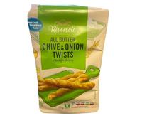 Vellomart Rivercote All Butter Twists 150g - Delicious Cheese, Chive & Onion Pastry Sticks, Crispy Savory Snack, Perfect for Parties & Anytime Treats (Chive & Onion Twists)