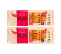Vellomart Rivercote Rice Crackers 100g x 2 - BBQ, Sweet Chilli, Sour Cream & Onion, Lightly Salted - Crunchy Snack Mix (Sweet Chilli)