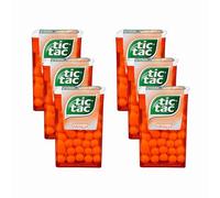 Vellomart Tic Tac Orange 18g - Refreshing Orange Flavour Mints, Sugar Candy, Pocket-Size Fresh Breath (6)