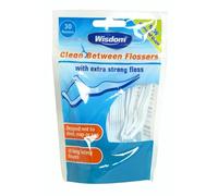Vellomart Wisdom Clean Between Flossers 30's - Dental Floss Picks for Effective Plaque Removal, Easy Grip Interdental Cleaning Sticks, Oral Care Teeth Cleaning Flossers for Fresh Breath & Healthy Gums