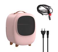 VELLOW 8L Portable Car Refrigerator Mini Refrigerator Freezer Heating Refrigerator Compressor, with AC/Power Cord, Suitable for Cars, Family Camping,White (Color : Pink)