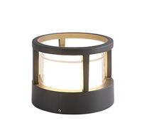 VELLOW Vintage Lawn Post Lights,E27 Base Outdoor Waterproof Column Lamp Lantern,Exterior Gate Bollard Post Cap Lights,Black Cast Aluminum Housing Stigma Lamps Fixtures,for Garden Deck Patio