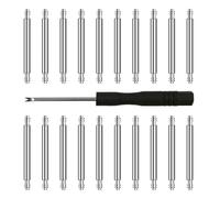 Vellsar Watch Band Pins Set, Heavy Duty Watch Spring Bars with Removal Tool for Watch Strap Repair, silver, 22 mm, Modern