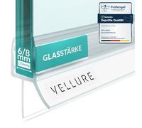 Vellure Shower Seal, Premium Seal Shower Glass Door, PVC Finish, Transparent, 8 mm, Universal Length up to 100 cm