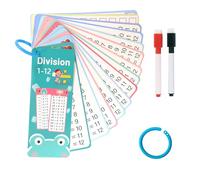 Vellux 15 Pcs Times Tables 0-12 Flash Cards, Multiplication Chart with Dry Erase Markers, Math Learning Game for Kids 5 Years and Above, Times Table Educational Tool for Children