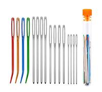 Vellux 16 Pack x2 Large Eye Blunt Darning Needles for Wool, Tapestry, Crochet & Sewing Up Knitting, Embroidery DIY Crafts (White)