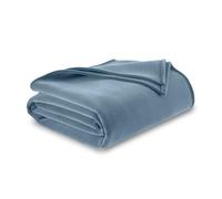 Vellux 1B07056 Original Insulating Core Hotel Style Solid Machine Washable Soft Cozy Warm Pet Friendly Bed Sofa Blankets, Twin, Blue, Polyester Faux Fur Nylon Fleece