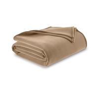 Vellux Blanket, Nylon Fleece Faux Fur, Beige, Full Queen