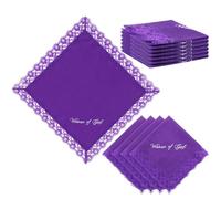 Velmitten 6 Pack 23'' Lap Scarf for Women Church Lap Scarves with Lace Bible Verse Ladies Satin Lace Handkerchief for Skirts Covers Church Office(Classic)