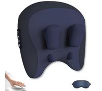 Velmore Pillow Neck & Shoulder Massager, Velmores-Neck Massager, with 4d Rolling Nodes, Three Modes and Strengths, Heat, Adjustments, for Necks Relax (Blue)