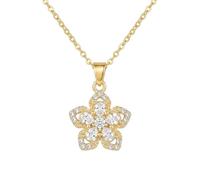 Velnos Flower Necklaces, Retro Rotatable Crystal Bauhinia Pendant, Fidget Jewelry for Wedding Events