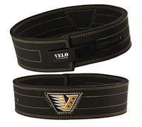 VELO - 4'' Cowhide leather with - 15mm Lever Lock Belts Power Weight lifting Heavy Lifting Weight Training Gym Belts Unisex Belts (Large, Brown)