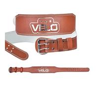 VELO - 4'' Hard Leather board Weightlifting belts Gym Training Belts High-Intensity Strength Training Equipment Unisex Belts Power Lifting Lumbar Support (Large, Brown)