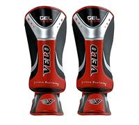 VELO - Gel Tech Shin Instep Adults Protective gears for Kickboxing, Muay Thai, MMA, Eva Instep Leg Protector Foam Pads, Martial Arts, Sparring, BJJ Training and boxing. (M, Red)
