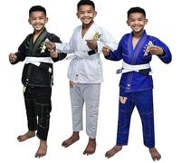 VELO Kids Brazilian Jiu-Jitsu Gi - Jiu Jitsu suits- Lightweight Kids BJJ Grappling Kimono with White Belt - Youth Training and Beginners Uniform