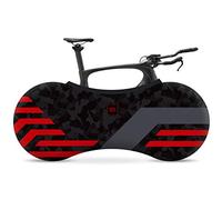 Velo Sock Bicycle Indoor Cover for Storage and Transportation, Stretchy Dirt Proof Fabric, Bike Travel Protection Cover - Red Lines