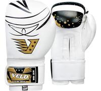 VELO Vivid Impact Series Boxing Gloves - Funky Contemporary Design in Orange, Red, Blue, Yellow DX Leather - Sizes 4oz 6oz 8oz 10oz 12oz 14oz 16oz Including Kids Sizes (Gold, 10oz)