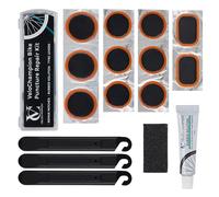 VeloChampion Bike Tyre Puncture Repair Kit with Vulcanising Inner Tube Glue | Bike Tool Kit with 11 Inflatable Repair Patches, 3 Tyre Levers & Storage Case for Road, MTB & Ebike Inner Tube & Tyre Repair