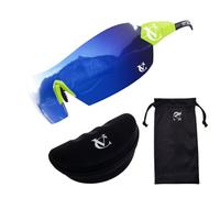 VeloChampion Cycling Sports Biking Sunglasses for Men Women Glasses with UV400 100% UV Protection Lenses (Hypersonic Green/Blue)