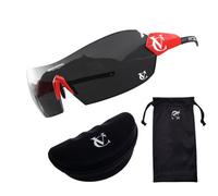 VeloChampion Cycling Sports Biking Sunglasses for Men Women Glasses with UV400 100% UV Protection Lenses (Hypersonic Red/Black)