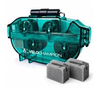 VeloChampion Handheld Bike Chain Cleaner Tool with 2 Extra Sponges, Green | Effective Bike Chain Rust Remover for Optimum Chain Maintenance and Drivetrain Performance, Easy to Use & Safe for All Bikes