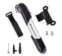 VeloChampion Mini Bike Pump with Frame Mount | Portable Compact Alloy Bicycle Pump with Frame Mount | Presta, Schrader & Dunlop Valves (Alloy 7 Pump)