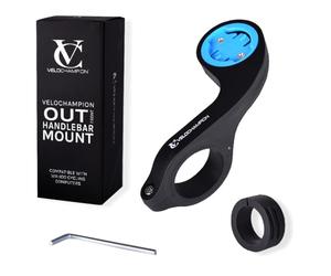 VeloChampion Out Front Bike Handlebar Mount Compatible with Garmin or Wahoo Bicycle GPS Computers. Fits Handlebar Widths 25.4-35mm (Wahoo Mount)