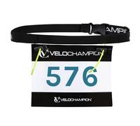 VeloChampion Running Waistpack Belt - Elastic Stretch Fit with Clip Fastening for Triathlon, Marathon, Cycling & Race Number Holder (Kids/XS Adult, 1)