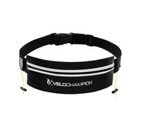 VeloChampion Running Waistpack Belt - Elastic Stretch Fit with Clip Fastening for Triathlon, Marathon, Cycling & Race Number Holder (Adult S/M + Storage Pocket, 1)