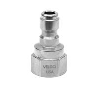 Veloci Prima 1/4" Stainless Steel Female NPT Quick Coupler Plug for Pressure Washers, Spray Wands, and Washing Attachments, Quick Disconnect Fittings, Made in The USA