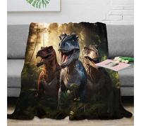 EVMILA Velociraptor Bedding Throw Blanket 3D Printed Dinosaur Lightweight Fluffy Soft Cozy Gifts Plush for Bed And Couch for Boys Girls All Season Couch Sofa 40x50inch(100x130cm)