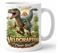 Velociraptor Clever Girl Jurassic Dinosaur Fan Novelty Coffee Cup Gift Mug