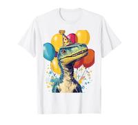 Velociraptor Dino Retro Art Birthday Balloons Party Hat T-Shirt