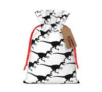 Velociraptor Dinosaur Printing 4.7x6.9 Inch Christmas Bag Drawstring Closure,For Christmas Anniversaries Birthdays