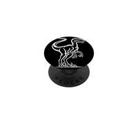 Velociraptor Dinosaur Silhouette Art PopSockets Adhesive PopGrip