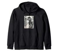 Velociraptor Dinosaur Zip Hoodie